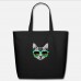 Music Cat With Glasses Black Eco-Friendly Tote Bag